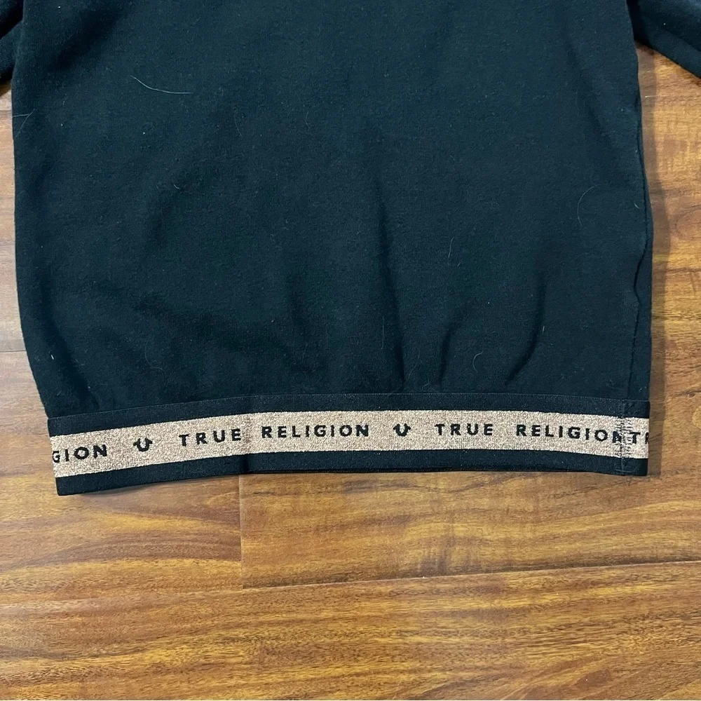True Religion Girls Black Gold Shimmer Hoodie size small